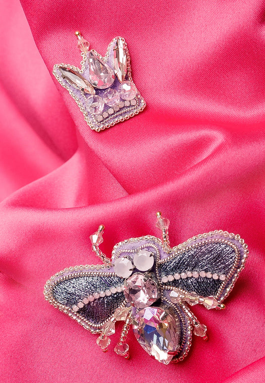 PINK FLY BROOCH